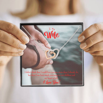 Wife Gift For Wife Birthday Meaningful Wife Message Inseparable Love Pendant 18k Rose Gold Finish 16� - Interlocking Hearts Necklace