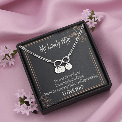 To My Wife You Are The Reason Infinity Bracelet With Initial Charms - Infinity Bracelet
