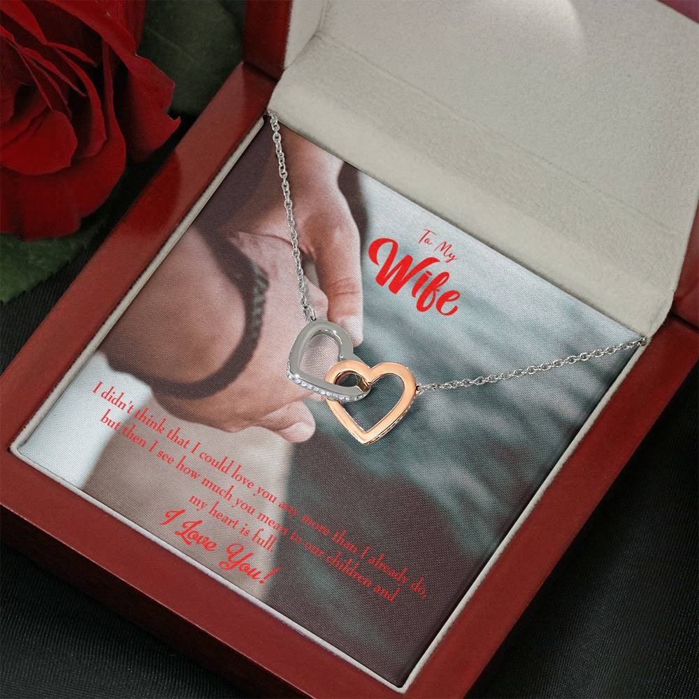 Wife Gift For Wife Birthday Meaningful Wife Message Inseparable Love Pendant 18k Rose Gold Finish 16� - Interlocking Hearts Necklace