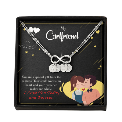 To My Girlfriend Today & Forever Infinity Bracelet With Initial Charms - Infinity Bracelet