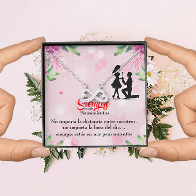 Siempre En Mis Pensamientos Spanish Necklace Infinity Pendant Stainless Steel Wife Gift - Infinity Love Necklace