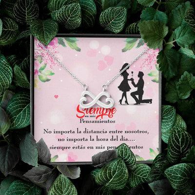 Siempre En Mis Pensamientos Spanish Necklace Infinity Pendant Stainless Steel Wife Gift - Infinity Love Necklace