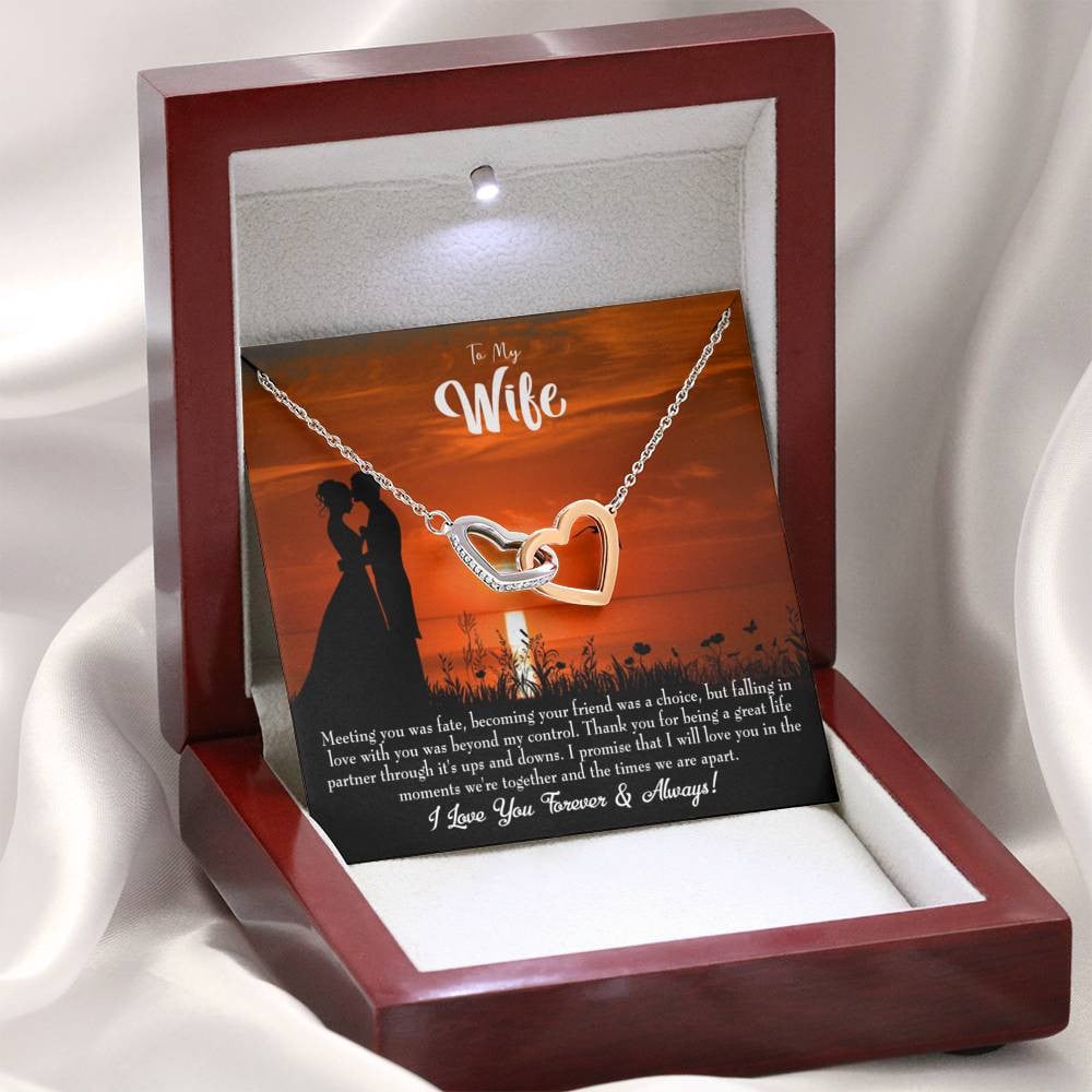 Wife Gift For Wife Birthday Always And Forever Inseparable Love Pendant 18k Rose Gold Finish 16� - Interlocking Hearts Necklace