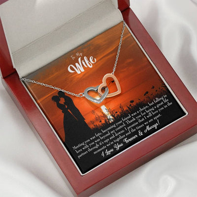 Wife Gift For Wife Birthday Always And Forever Inseparable Love Pendant 18k Rose Gold Finish 16� - Interlocking Hearts Necklace