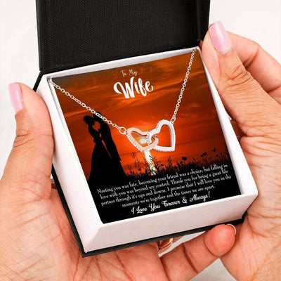 Wife Gift For Wife Birthday Always And Forever Inseparable Love Pendant 18k Rose Gold Finish 16� - Interlocking Hearts Necklace