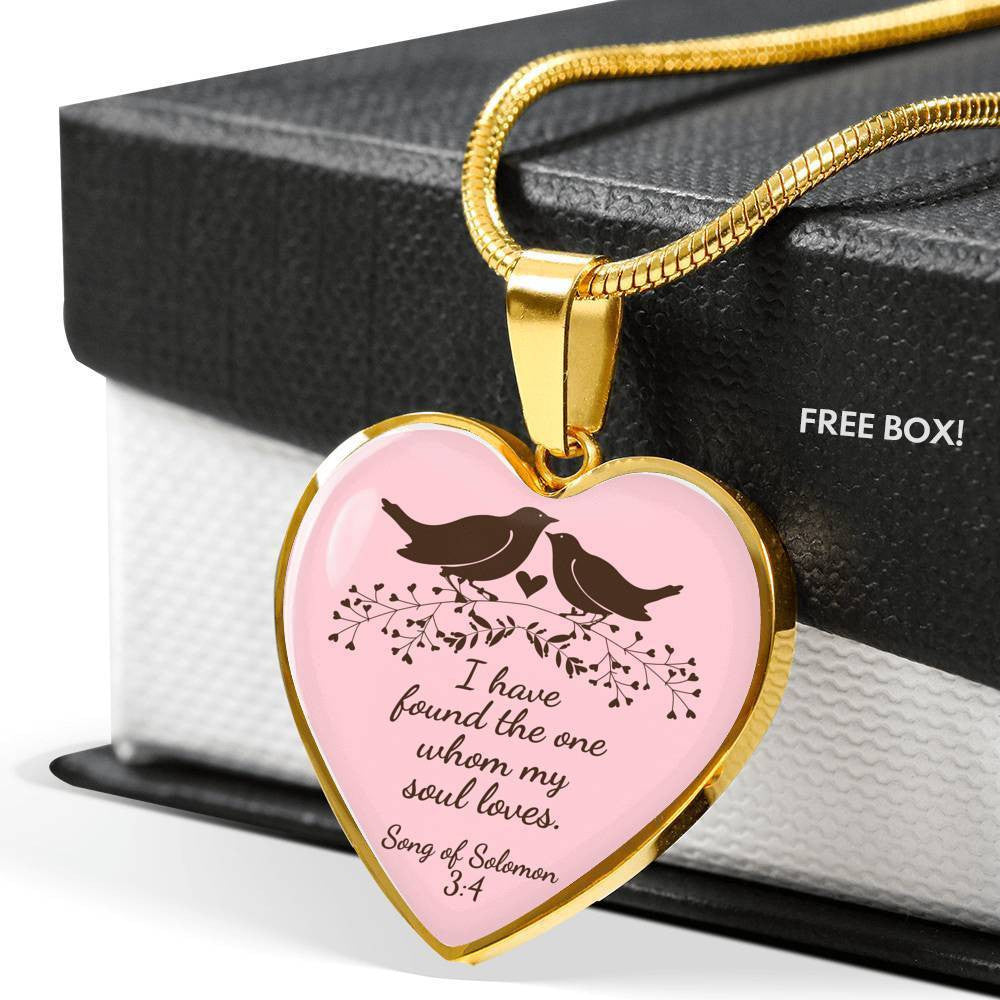 Song Of Solomon 3:4 Necklace Heart Pendant 18-22" - Luxury Heart Pendant Necklace Gift Idea For Her/Him