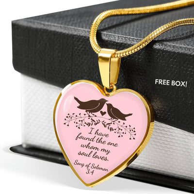Song Of Solomon 3:4 Necklace Heart Pendant 18-22" - Luxury Heart Pendant Necklace Gift Idea For Her/Him