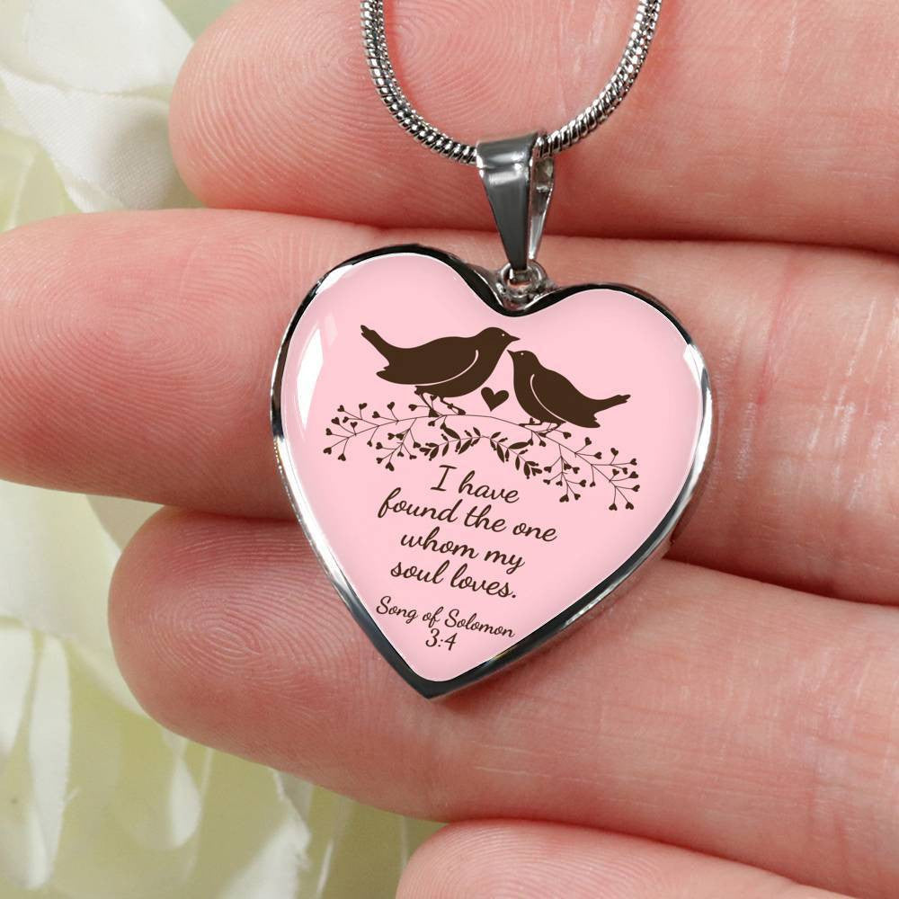 Song Of Solomon 3:4 Necklace Heart Pendant 18-22" - Luxury Heart Pendant Necklace Gift Idea For Her/Him