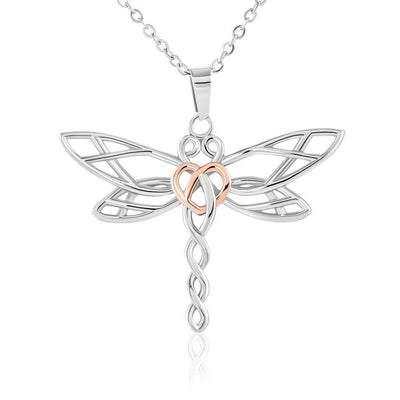 To My Wife Flower to My Life Partner Dragonfly Necklace Message Card - Dragonfly