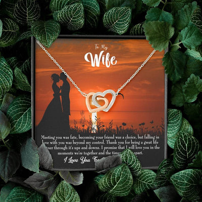Wife Gift For Wife Birthday Always And Forever Inseparable Love Pendant 18k Rose Gold Finish 16� - Interlocking Hearts Necklace