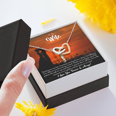 Wife Gift For Wife Birthday Always And Forever Inseparable Love Pendant 18k Rose Gold Finish 16� - Interlocking Hearts Necklace