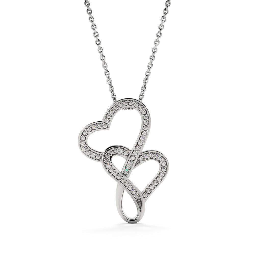To My Wife Forever And Always Double Hearts Necklace Message Card - Double Hearts Necklace