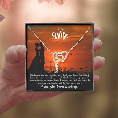 Wife Gift For Wife Birthday Always And Forever Inseparable Love Pendant 18k Rose Gold Finish 16� - Interlocking Hearts Necklace
