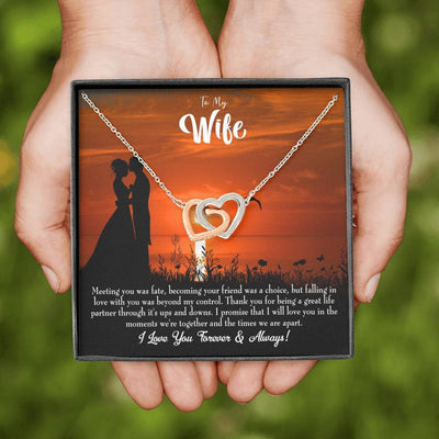 Wife Gift For Wife Birthday Always And Forever Inseparable Love Pendant 18k Rose Gold Finish 16� - Interlocking Hearts Necklace