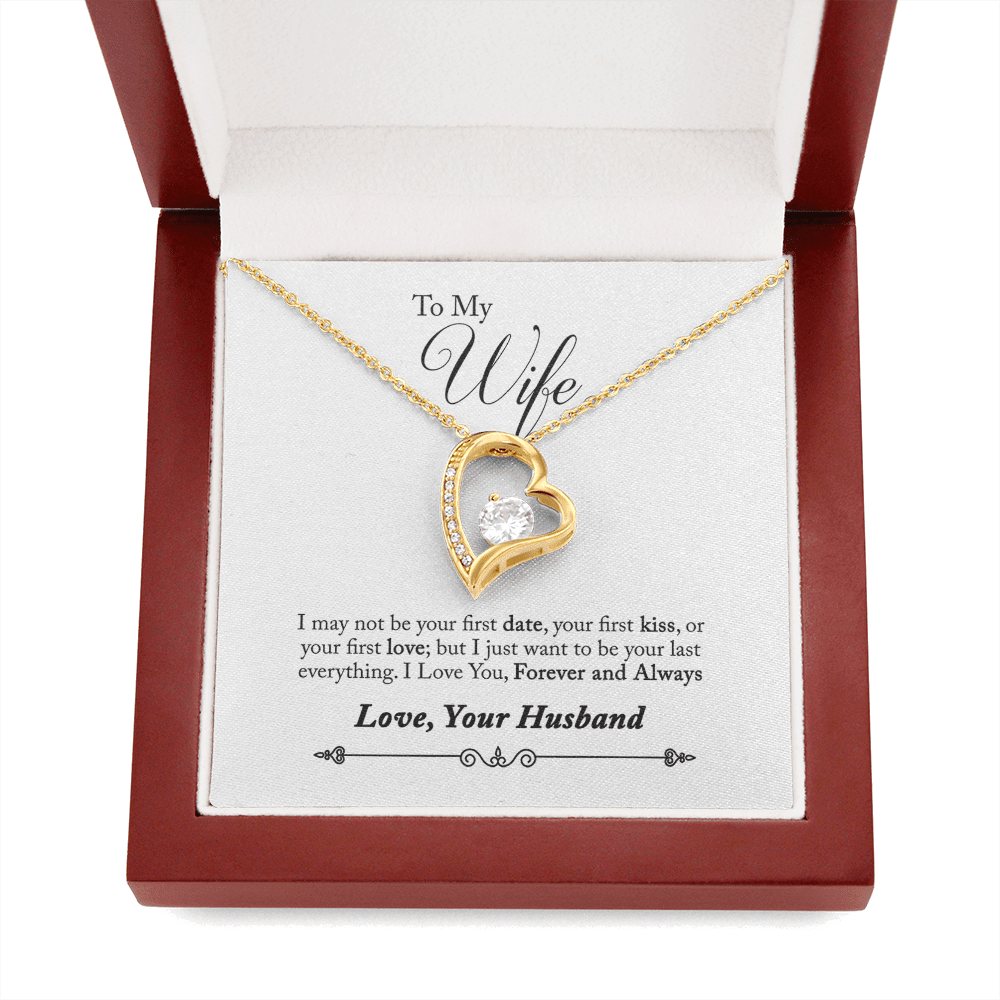 To My Wife Forever And Always Forever Pendant 18k Gold or Stainless Steel 18" Necklace - Forever Love Necklace Gift Idea For Woman