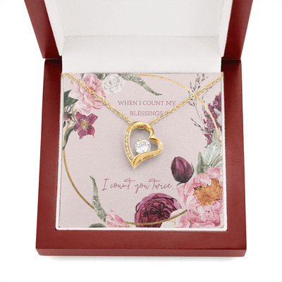 To My Wife I Count You Twice Message Card Forever Necklace 18k Gold or Stainless Steel 18" Necklace - Forever Love Necklace Gift Idea For Woman