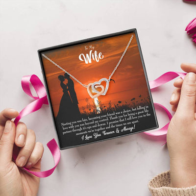 Wife Gift For Wife Birthday Always And Forever Inseparable Love Pendant 18k Rose Gold Finish 16� - Interlocking Hearts Necklace