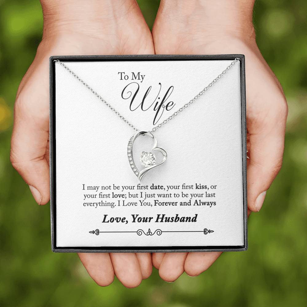 To My Wife Forever And Always Forever Pendant 18k Gold or Stainless Steel 18" Necklace - Forever Love Necklace Gift Idea For Woman