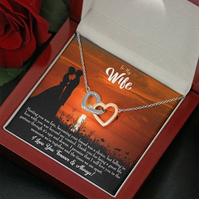 Wife Gift For Wife Birthday Always And Forever Inseparable Love Pendant 18k Rose Gold Finish 16� - Interlocking Hearts Necklace