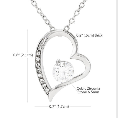 To My Wife I Count You Twice Message Card Forever Necklace 18k Gold or Stainless Steel 18" Necklace - Forever Love Necklace Gift Idea For Woman
