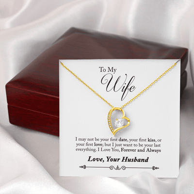 To My Wife Forever And Always Forever Pendant 18k Gold or Stainless Steel 18" Necklace - Forever Love Necklace Gift Idea For Woman