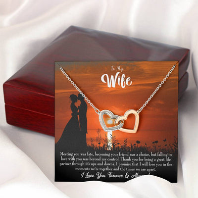 Wife Gift For Wife Birthday Always And Forever Inseparable Love Pendant 18k Rose Gold Finish 16� - Interlocking Hearts Necklace