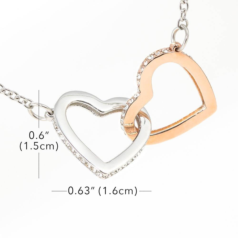 To My Girlfriend My Treasure Inseparable Necklace Pendant 18k Rose Gold Finish 16� - Interlocking Hearts Necklace