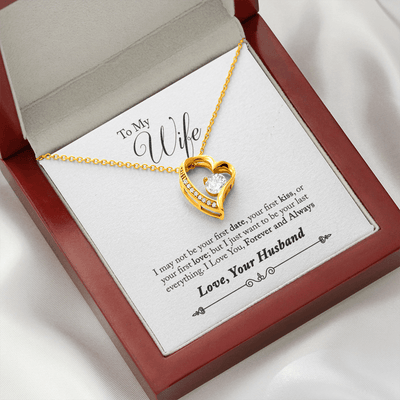 To My Wife Forever And Always Forever Pendant 18k Gold or Stainless Steel 18" Necklace - Forever Love Necklace Gift Idea For Woman