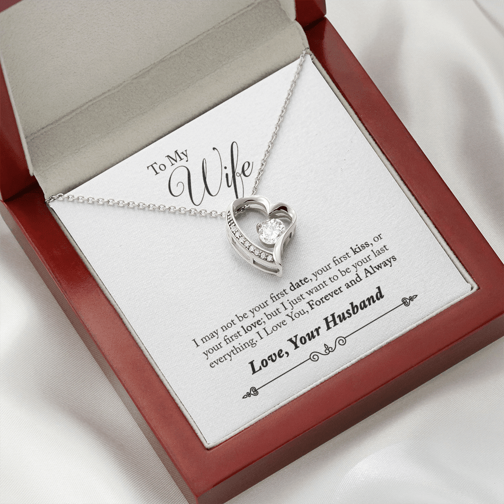 To My Wife Forever And Always Forever Pendant 18k Gold or Stainless Steel 18" Necklace - Forever Love Necklace Gift Idea For Woman