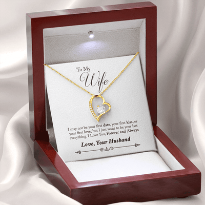 To My Wife Forever And Always Forever Pendant 18k Gold or Stainless Steel 18" Necklace - Forever Love Necklace Gift Idea For Woman