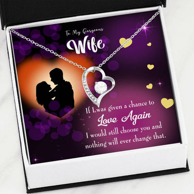 Gift For Wife Love Again Forever Love NecklaceHeart Pendant Stainless Steel or 18k Gold - Forever Love Necklace Gift Idea For Woman