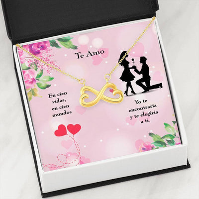Elegirte Infinity Stainless Steel Pendant Spanish Message Card Wife Gift - Infinity Love Necklace