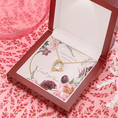 To My Wife I Count You Twice Message Card Forever Necklace 18k Gold or Stainless Steel 18" Necklace - Forever Love Necklace Gift Idea For Woman