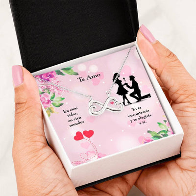 Elegirte Infinity Stainless Steel Pendant Spanish Message Card Wife Gift - Infinity Love Necklace