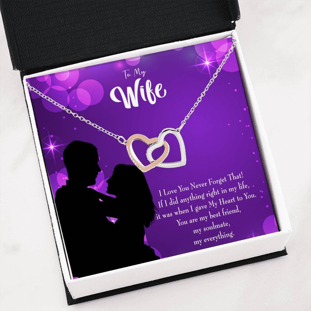 Wife Gift For Wife Birthday You Have My Heart Inseparable Love Pendant 18k Rose Gold Finish 16� - Interlocking Hearts Necklace