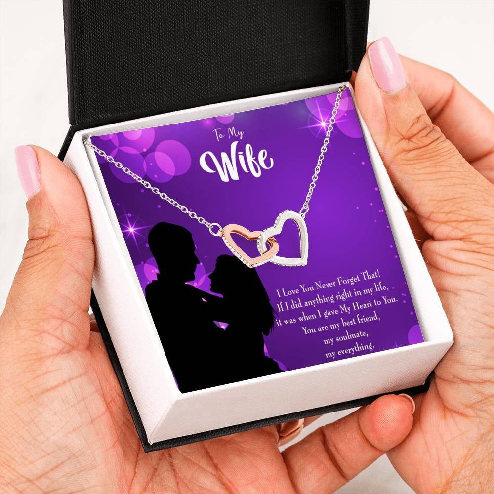Wife Gift For Wife Birthday You Have My Heart Inseparable Love Pendant 18k Rose Gold Finish 16� - Interlocking Hearts Necklace
