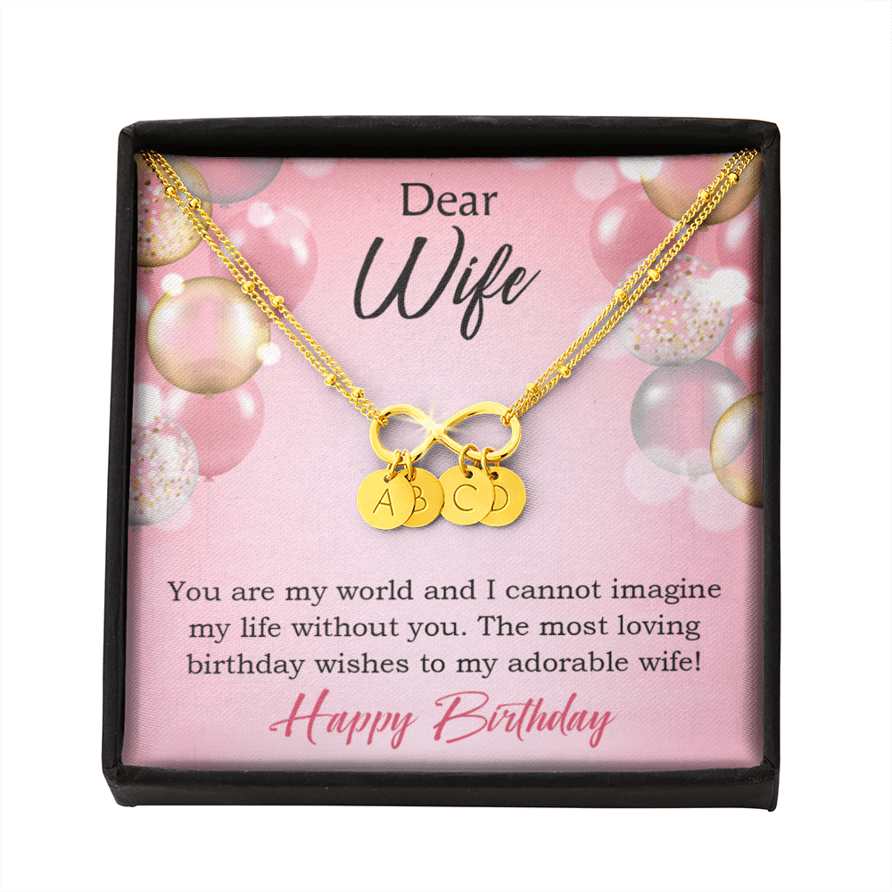 To My Wife Happy Birthday Adorable Infinity Bracelet With Initial Charms - Infinity Bracelet