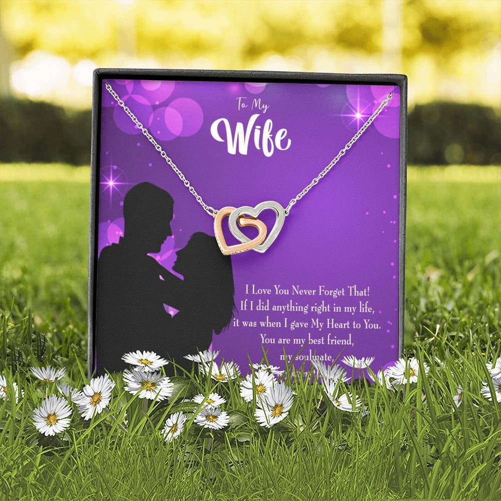Wife Gift For Wife Birthday You Have My Heart Inseparable Love Pendant 18k Rose Gold Finish 16� - Interlocking Hearts Necklace