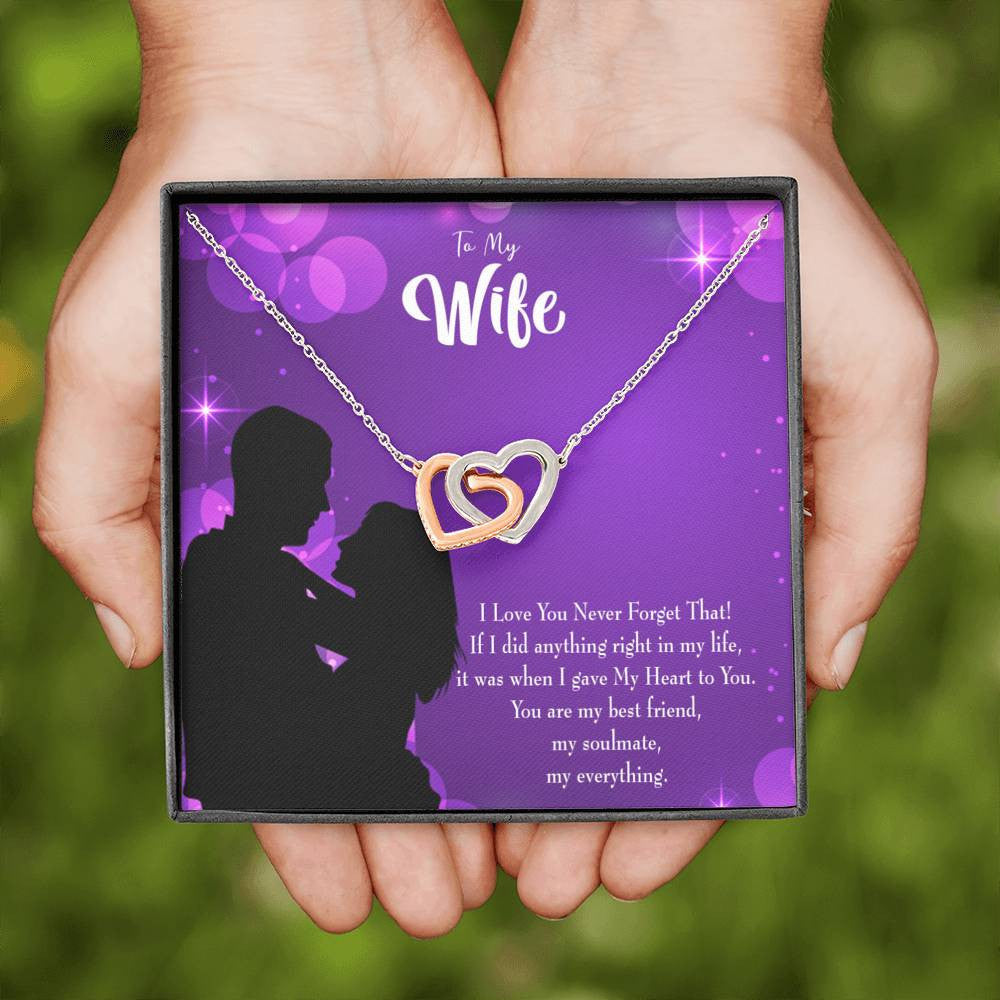Wife Gift For Wife Birthday You Have My Heart Inseparable Love Pendant 18k Rose Gold Finish 16� - Interlocking Hearts Necklace