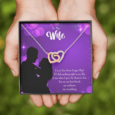 Wife Gift For Wife Birthday You Have My Heart Inseparable Love Pendant 18k Rose Gold Finish 16� - Interlocking Hearts Necklace
