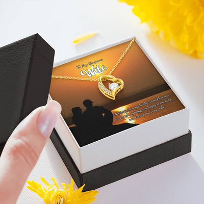 Gift For Wife Missing You Forever Love NecklaceHeart Pendant Stainless Steel or 18k Gold - Forever Love Necklace Gift Idea For Woman