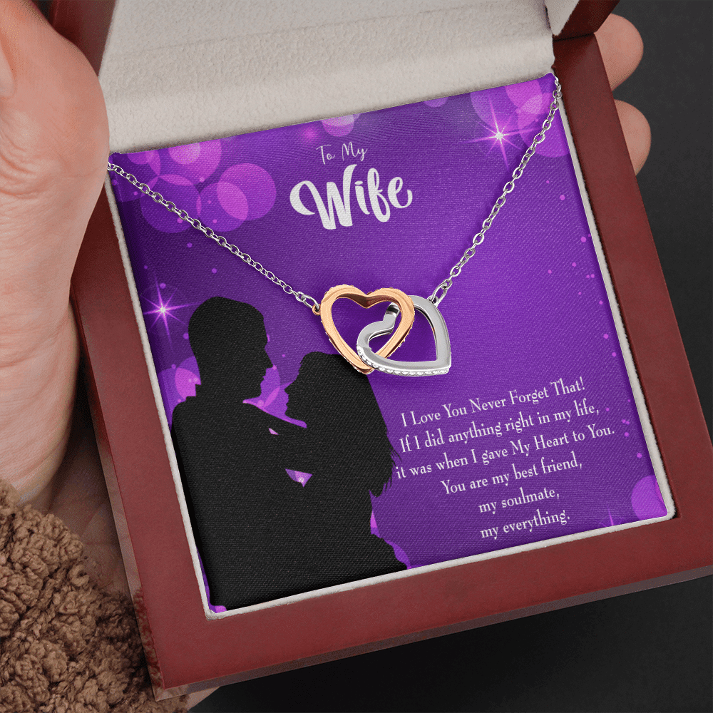 Wife Gift For Wife Birthday You Have My Heart Inseparable Love Pendant 18k Rose Gold Finish 16� - Interlocking Hearts Necklace
