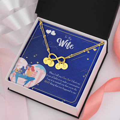 To My Wife Best Thing Happened Infinity Bracelet With Initial Charms - Infinity Bracelet