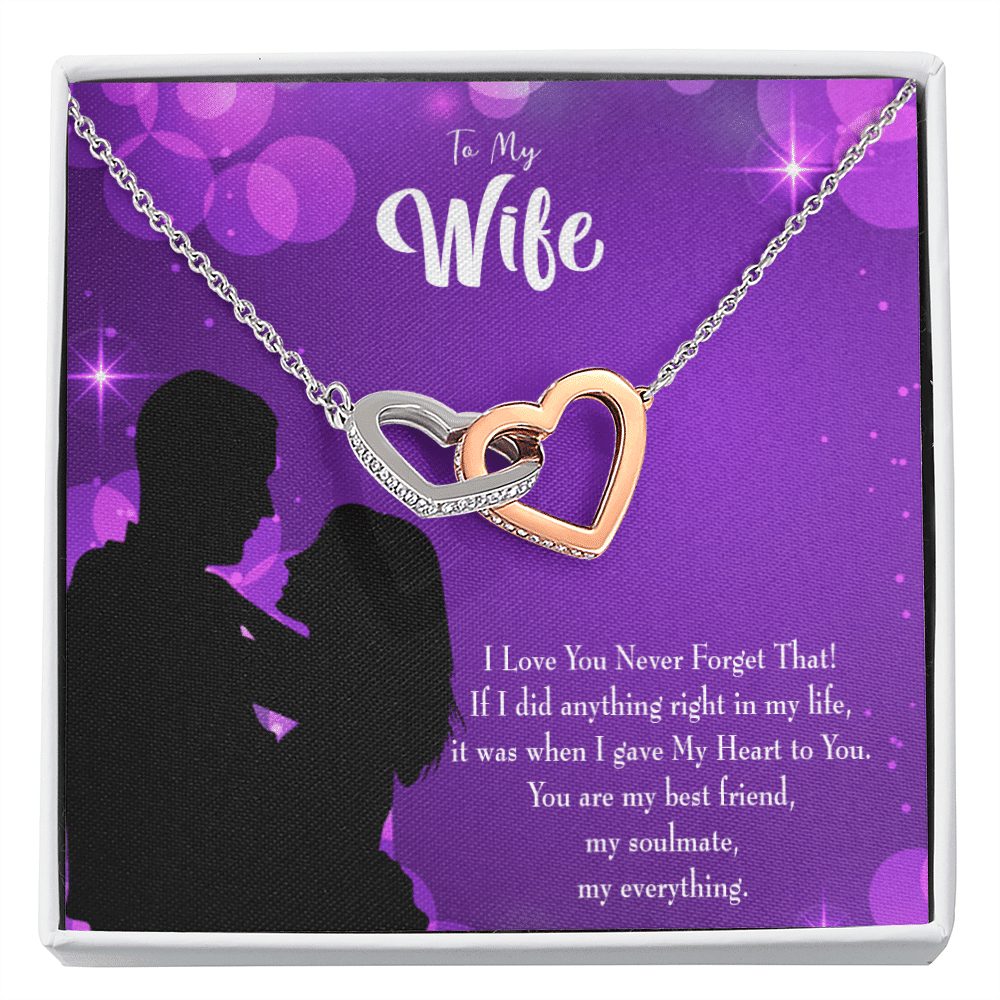 Wife Gift For Wife Birthday You Have My Heart Inseparable Love Pendant 18k Rose Gold Finish 16� - Interlocking Hearts Necklace