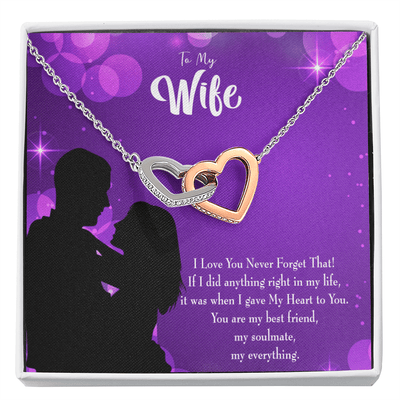 Wife Gift For Wife Birthday You Have My Heart Inseparable Love Pendant 18k Rose Gold Finish 16� - Interlocking Hearts Necklace