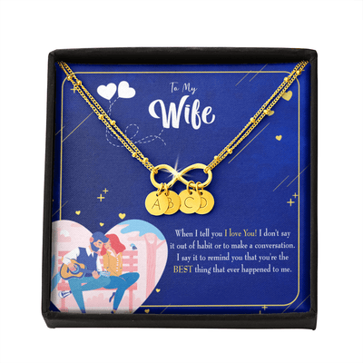 To My Wife Best Thing Happened Infinity Bracelet With Initial Charms - Infinity Bracelet