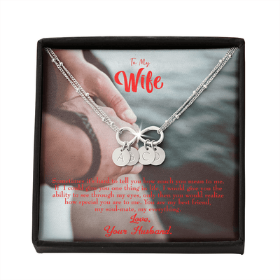 To My Wife Sometimes It's Hard Infinity Bracelet With Initial Charms - Infinity Bracelet