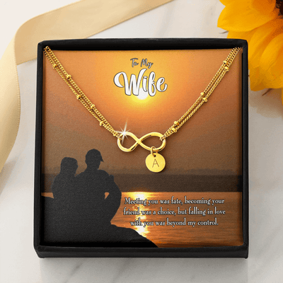 To My Wife You're My Faith Infinity Bracelet With Initial Charms - Infinity Bracelet