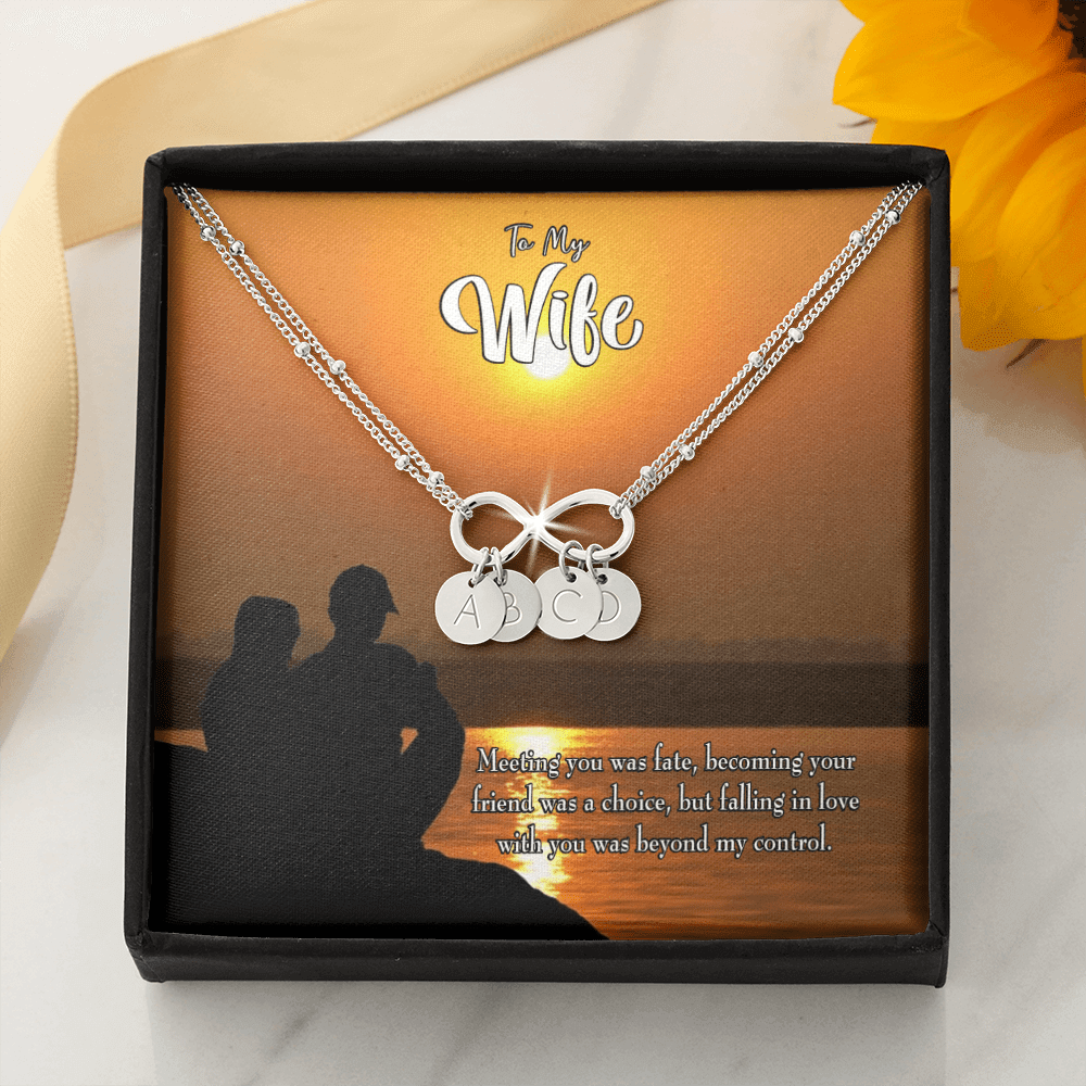 To My Wife You're My Faith Infinity Bracelet With Initial Charms - Infinity Bracelet