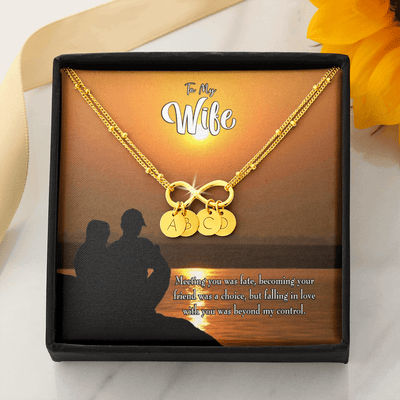 To My Wife You're My Faith Infinity Bracelet With Initial Charms - Infinity Bracelet
